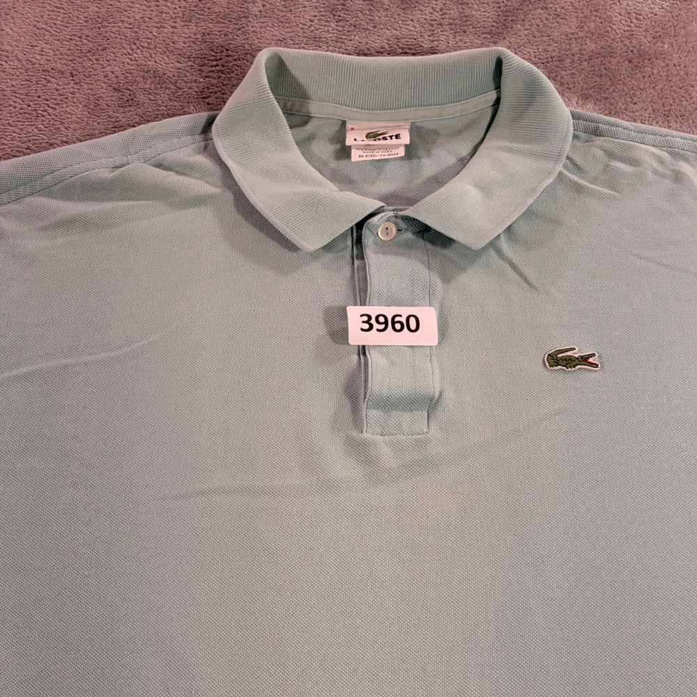 Lacoste Polo Shirt Womens 8 Mint Green Short Sleeve Cotton Pique Crocodile Logo